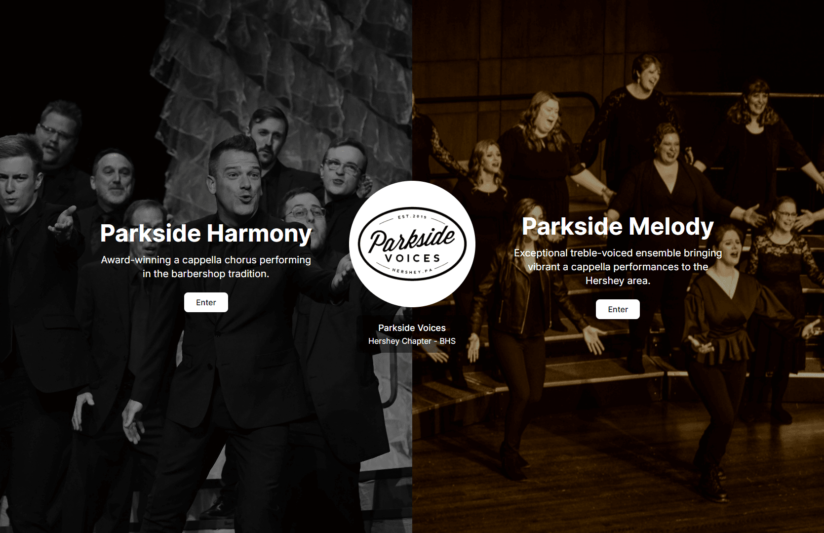 Parkside Harmony website screenshot